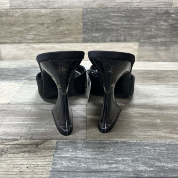 ZARA Heel Sandals Women’s 7.5 Black Methacrylate Open Toe 3663 - Picture 5 of 8